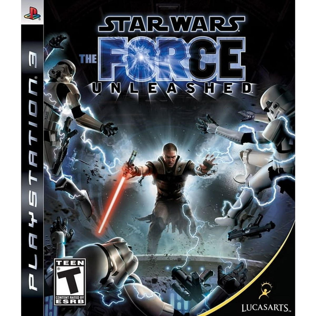 Star Wars The Force Unleashed PS3 front cover on white square background