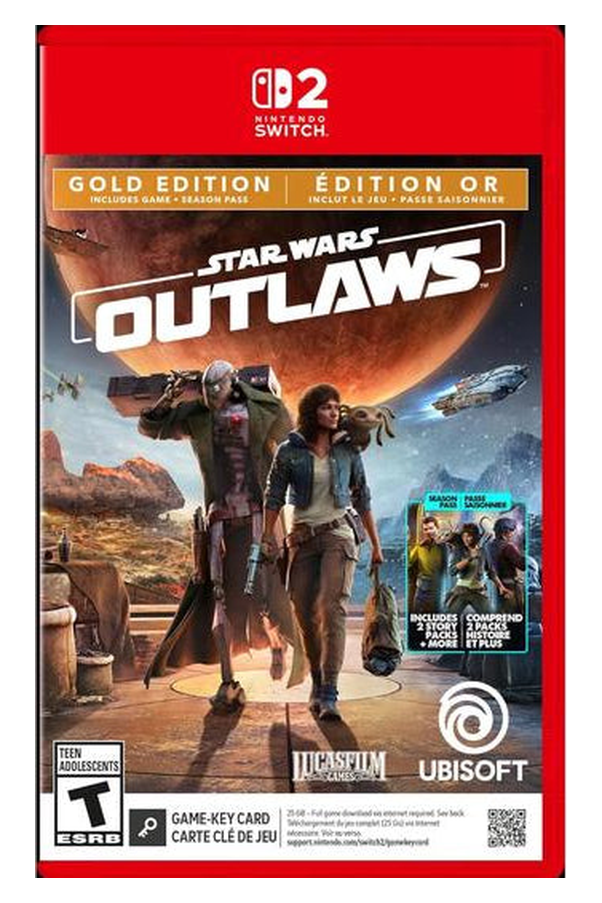 Star Wars Outlaws - Gold Edition, Nintendo Switch 2 – Nintendo Switch 2 physical game cover, front view