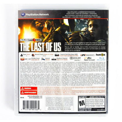 The Last of Us PS3 back cover on white square background