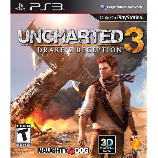 Uncharted 3 Drake's Deception PS3 front cover on white square background