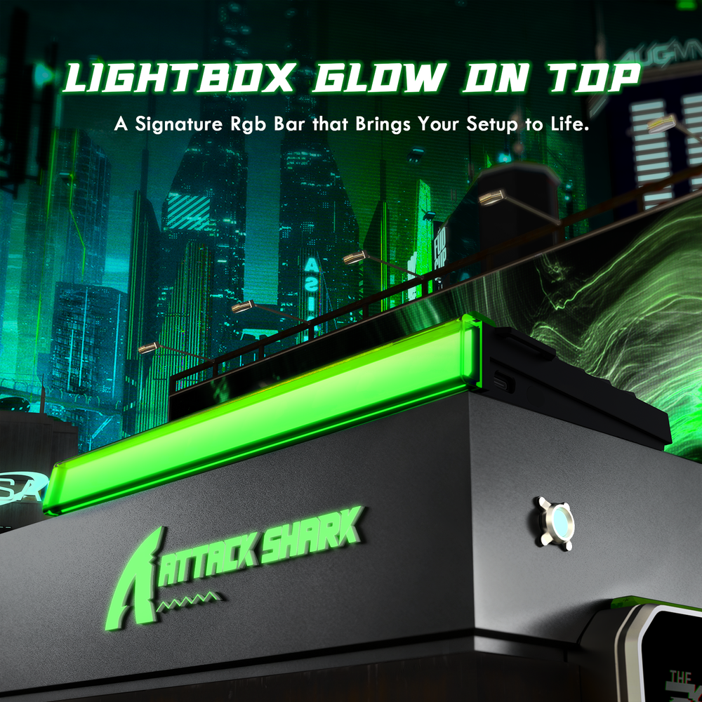 ATTACK SHARK R85 HE Rapid Trigger Gaming Keyboard Magnetic Switch with Custom Lightbox - Black/Green