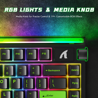 ATTACK SHARK R85 HE Rapid Trigger Gaming Keyboard Magnetic Switch with Custom Lightbox - Black/Green
