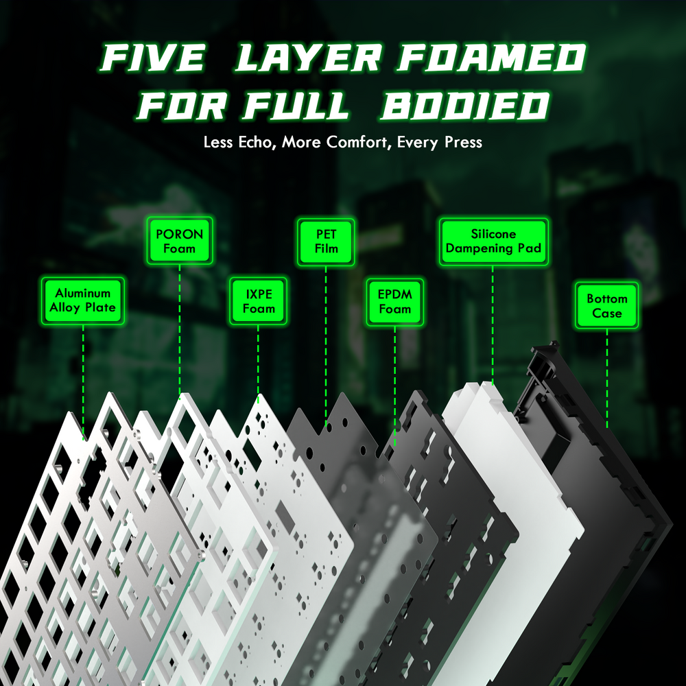 ATTACK SHARK R85 HE Rapid Trigger Gaming Keyboard Magnetic Switch with Custom Lightbox - Black/Green
