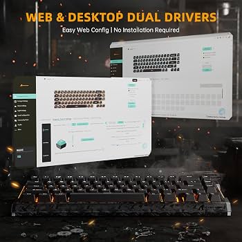 ATTACK SHARK R68HE 60% Wired RT 8K Mechanical RGB TKL Gaming Keyboard - Black