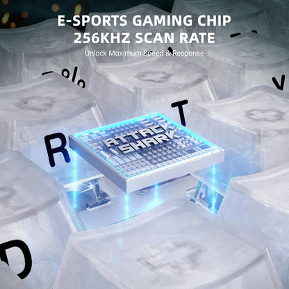 ATTACK SHARK R68HE 60% Wired RT 8K Mechanical RGB TKL Gaming Keyboard - Ice