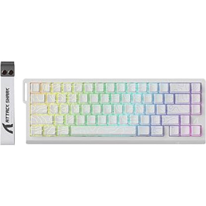 ATTACK SHARK X68HE RT Mechanical Gaming Keyboard 60% Wired TKL - White Contour