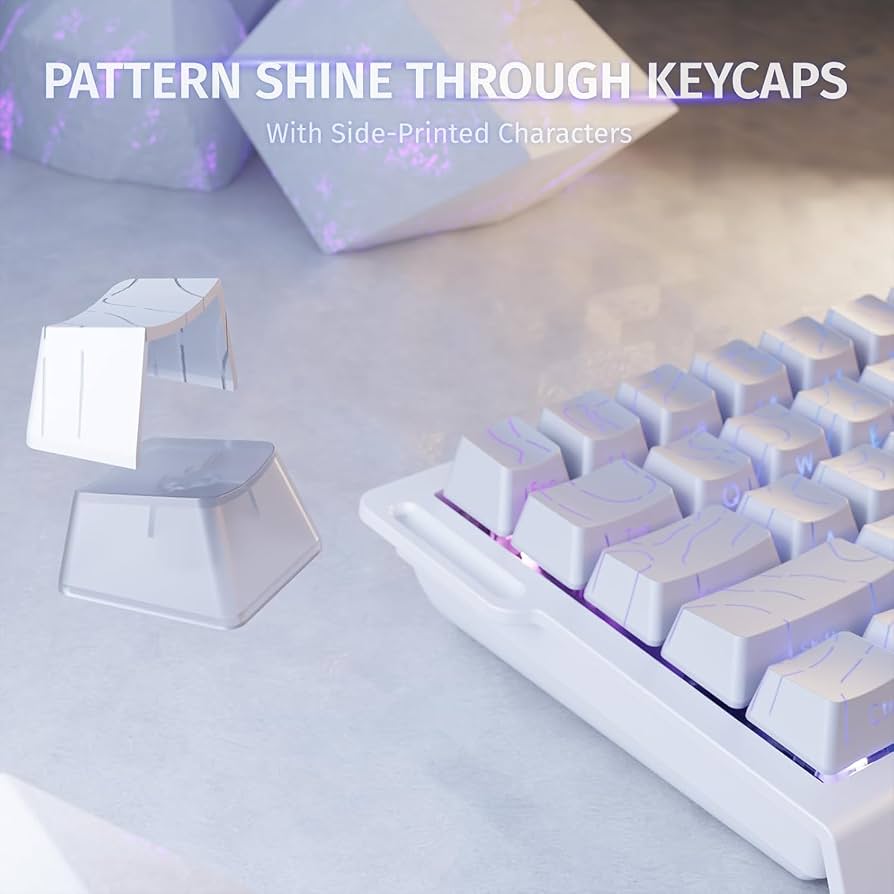 ATTACK SHARK X68HE RT Mechanical Gaming Keyboard 60% Wired TKL - White Contour