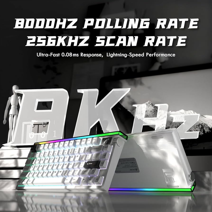 ATTACK SHARK R85 HE Rapid Trigger Gaming Keyboard Magnetic Switch with Custom Lightbox - Star White