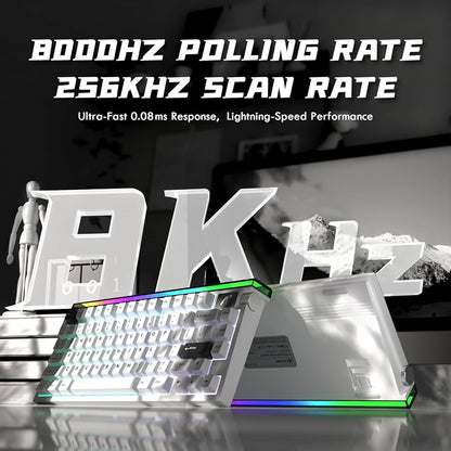 ATTACK SHARK R85 HE Rapid Trigger Gaming Keyboard Magnetic Switch with Custom Lightbox - Star White