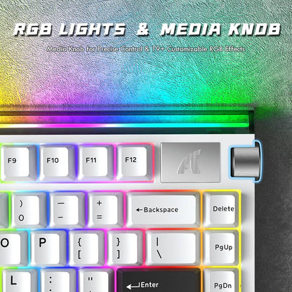 ATTACK SHARK R85 HE Rapid Trigger Gaming Keyboard Magnetic Switch with Custom Lightbox - Star White