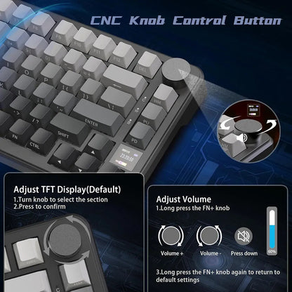 ATTACK SHARK X85 Pro 75% TKL Wireless Mechanical Gaming Keyboard - Moon Night