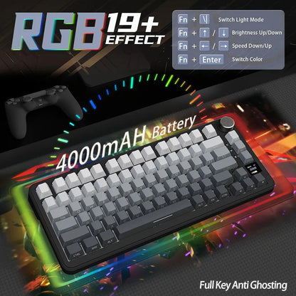 ATTACK SHARK X85 Pro 75% TKL Wireless Mechanical Gaming Keyboard - Moon Night
