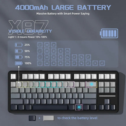 ATTACK SHARK X87 Wireless Tri-Mode Mechanical Gaming Keyboard - Black