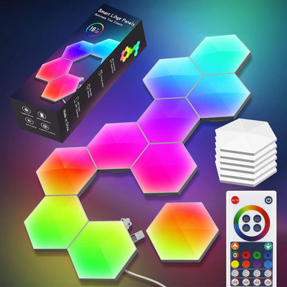 Hexagon Lights with Remote, RGB LED Wall Lights - image 2