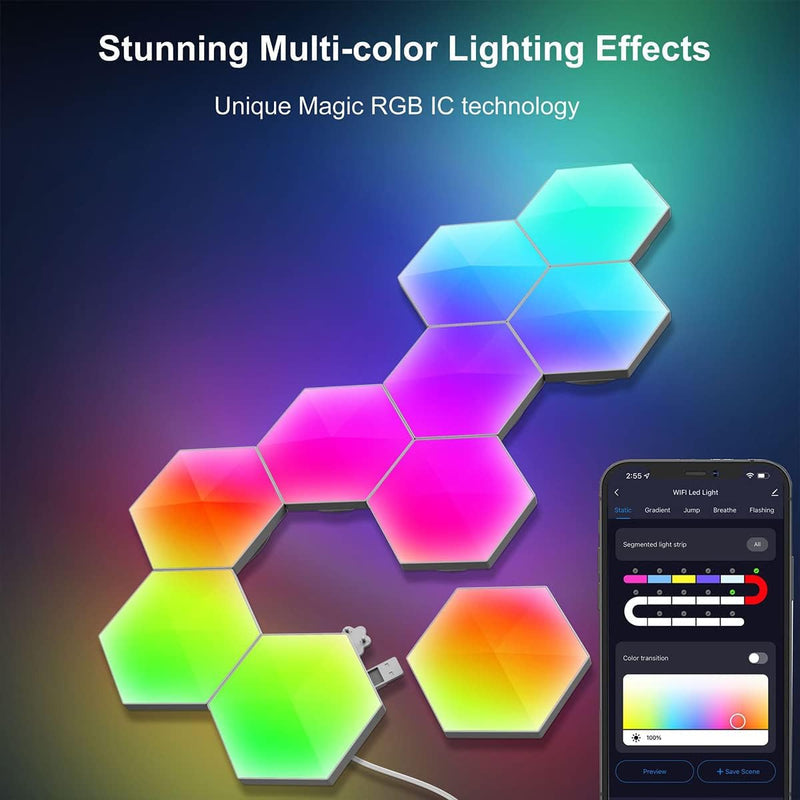 Hexagon Lights with Remote, RGB LED Wall Lights - image 6