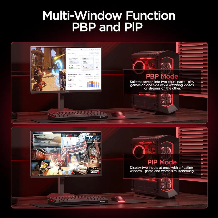 KOORUI G2741L 27" Dual Mode Gaming Monitor, 4K UHD 160Hz & FHD 320Hz, Fast IPS, 95% DCI-P3, HDR400, HDMI 2.1/DP 1.4, VESA Gaming Monitor