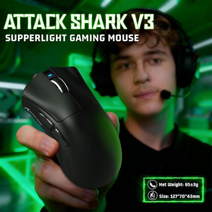 ATTACK SHARK V3 Ultra-Light Rechargeable Wireless Gaming Mous