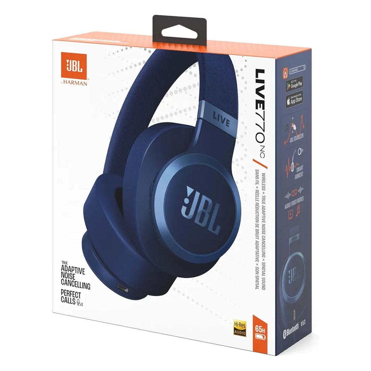 JBL LIVE 770 NC Wireless Over-Ear Headphones – Adaptive Noise Cancelling, 70H Battery, Smart Ambient & Bluetooth 5.3