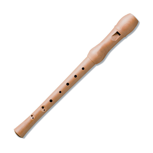 Natural wooden soprano recorder