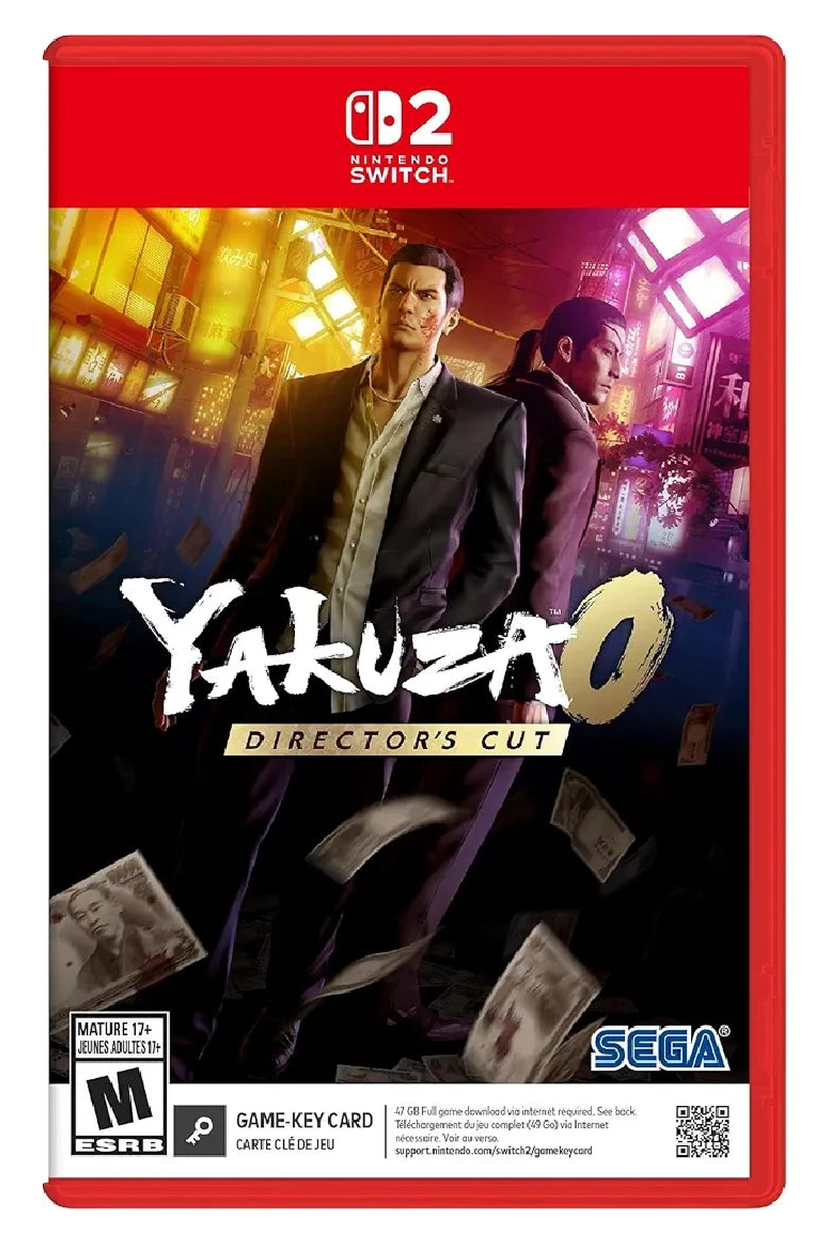 Yakuza 0: Director’s Cut - Nintendo Switch 2 – Nintendo Switch 2 physical game cover, front view